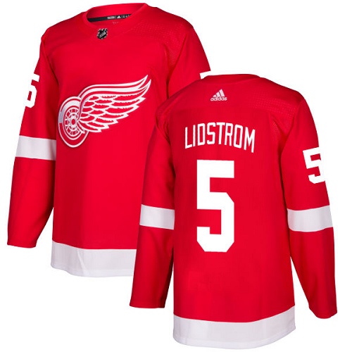 Adidas Red Wings #5 Nicklas Lidstrom Red Home Authentic Stitched NHL Jersey